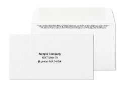 6 3/4 white tinted peal and seal envelopes with printed logo	